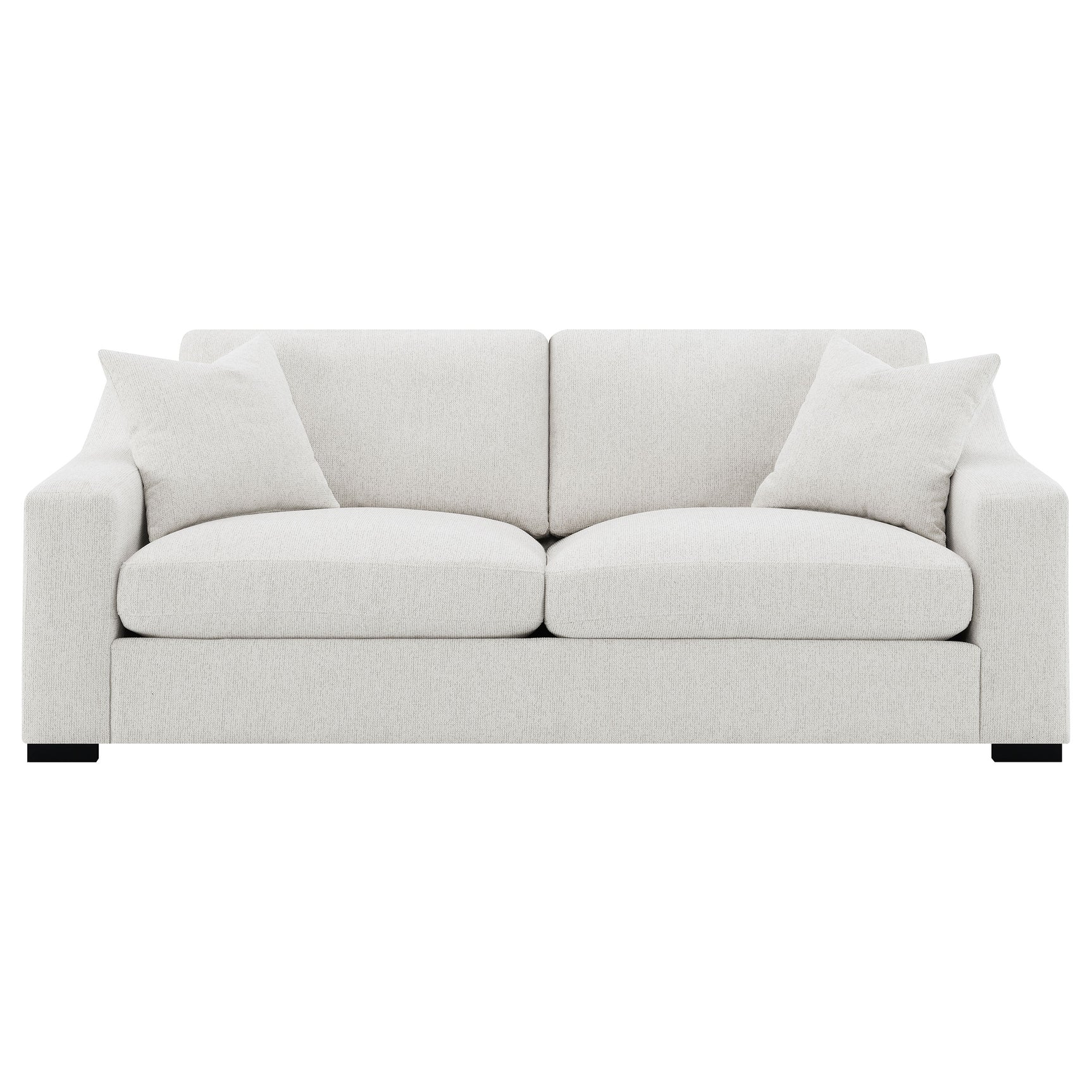 Ashlyn Sand Fabric Upholstered Track Arm Sofa - Ornate Home