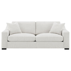 Ashlyn Sand Fabric Upholstered Track Arm Sofa - Ornate Home