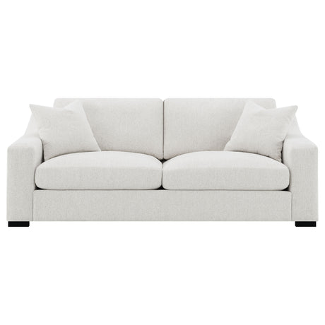 Ashlyn Sand Fabric Upholstered Track Arm Sofa - Ornate Home