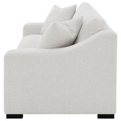 Ashlyn Sand Fabric Upholstered Track Arm Sofa - Ornate Home