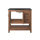 Ashlyn Walnut/Black 36" Wood Bathroom Vanity - Ornate Home