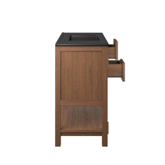 Ashlyn Walnut/Black 36" Wood Bathroom Vanity - Ornate Home