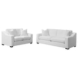 Ashlyn White 2-piece Upholstered Sloped Arm Sofa Set - Ornate Home