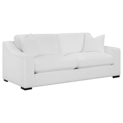 Ashlyn White 2-piece Upholstered Sloped Arm Sofa Set - Ornate Home