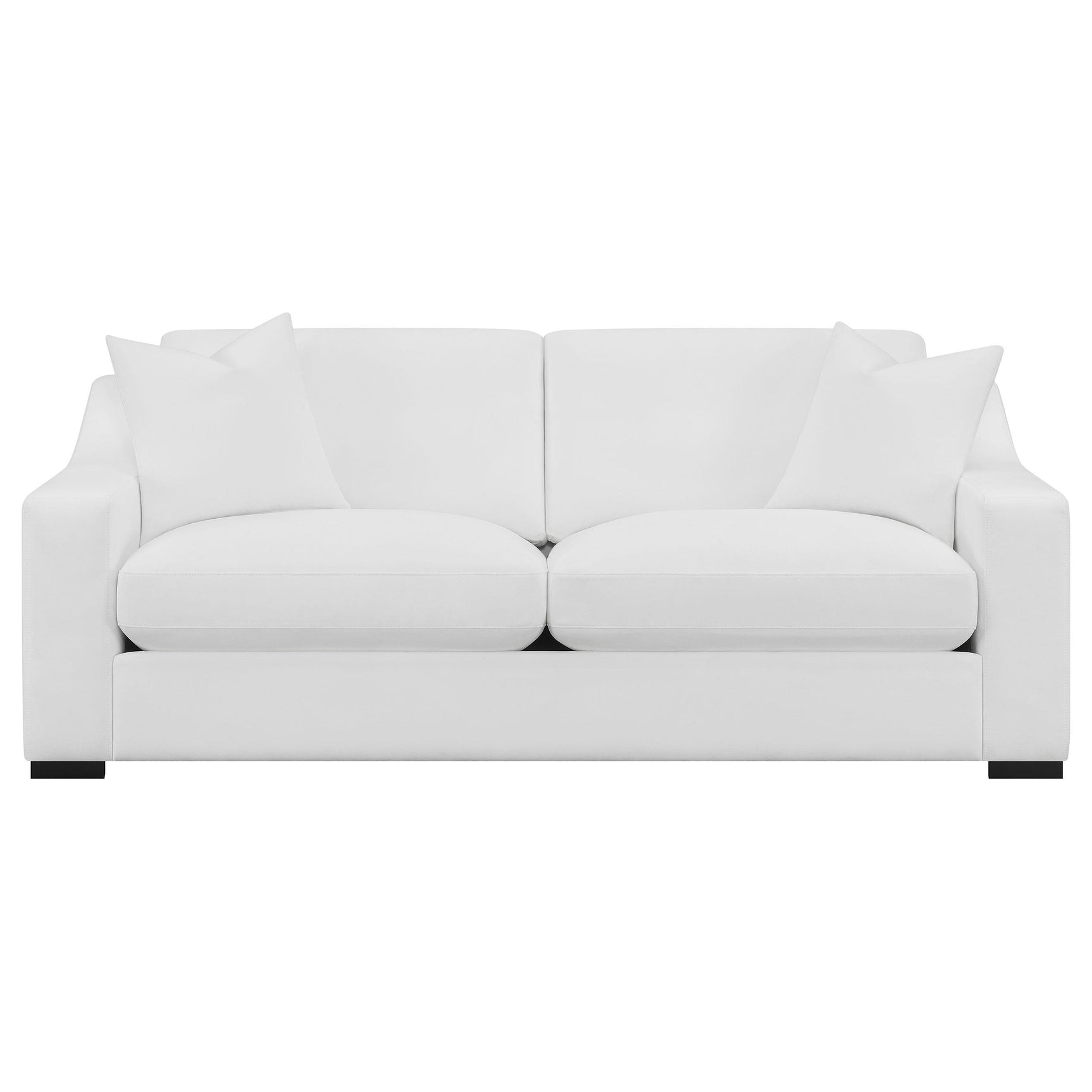 Ashlyn White 2-piece Upholstered Sloped Arm Sofa Set - Ornate Home