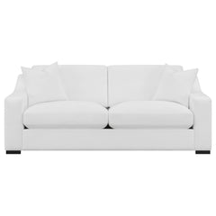 Ashlyn White 2-piece Upholstered Sloped Arm Sofa Set - Ornate Home
