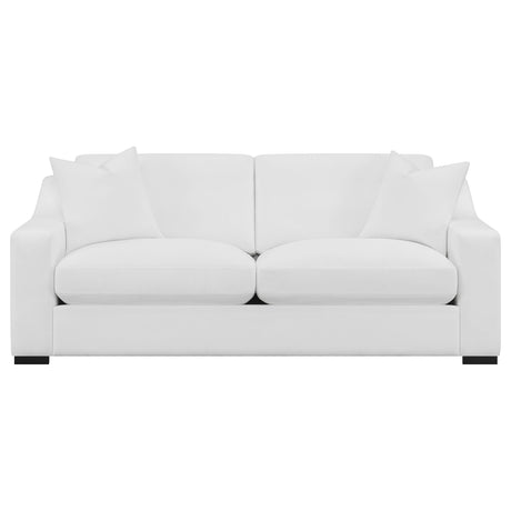 Ashlyn White 2-piece Upholstered Sloped Arm Sofa Set - Ornate Home