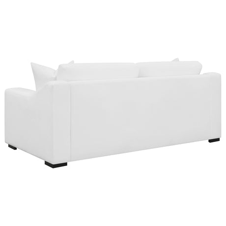 Ashlyn White 2-piece Upholstered Sloped Arm Sofa Set - Ornate Home
