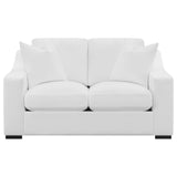 Ashlyn White 2-piece Upholstered Sloped Arm Sofa Set - Ornate Home