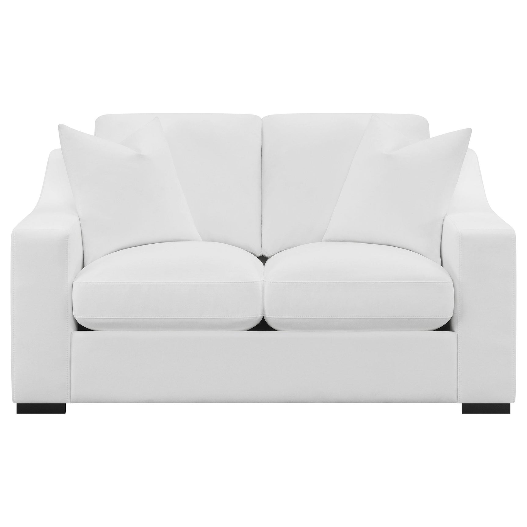 Ashlyn White 2-piece Upholstered Sloped Arm Sofa Set - Ornate Home