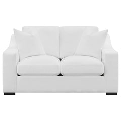 Ashlyn White 2-piece Upholstered Sloped Arm Sofa Set - Ornate Home