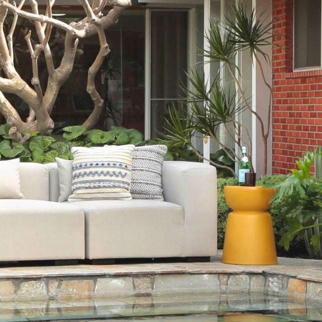 Ashlynn Yellow Outdoor Side Table - Ornate Home