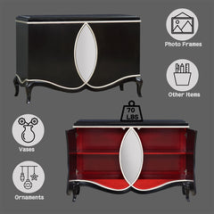Ashor Black Console Cabinet - Ornate Home