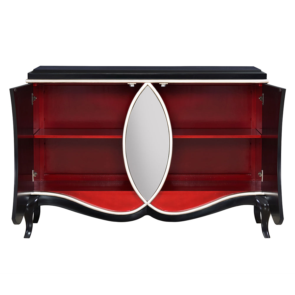 Ashor Black Console Cabinet - Ornate Home