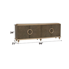 Ashtin Brown Console Cabinet - Ornate Home