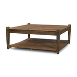 Ashwick Dark Brown Reclaimed Wood Square Coffee Table - Ornate Home