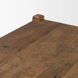 Ashwick Dark Brown Reclaimed Wood Square Coffee Table - Ornate Home