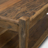 Ashwick Dark Brown Reclaimed Wood Square Coffee Table - Ornate Home