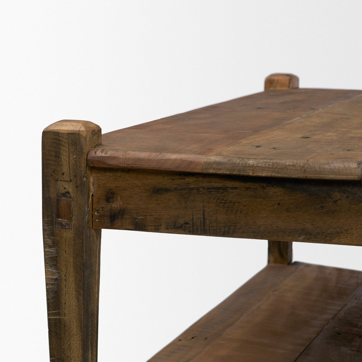 Ashwick Dark Brown Reclaimed Wood Square Coffee Table - Ornate Home