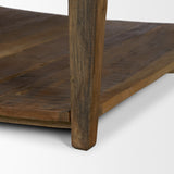 Ashwick Dark Brown Reclaimed Wood Square Coffee Table - Ornate Home