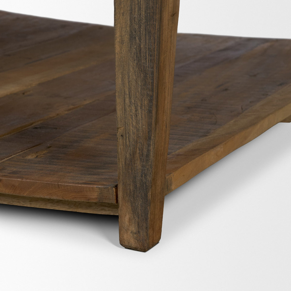 Ashwick Dark Brown Reclaimed Wood Square Coffee Table - Ornate Home
