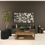 Ashwick Dark Brown Reclaimed Wood Square Coffee Table - Ornate Home