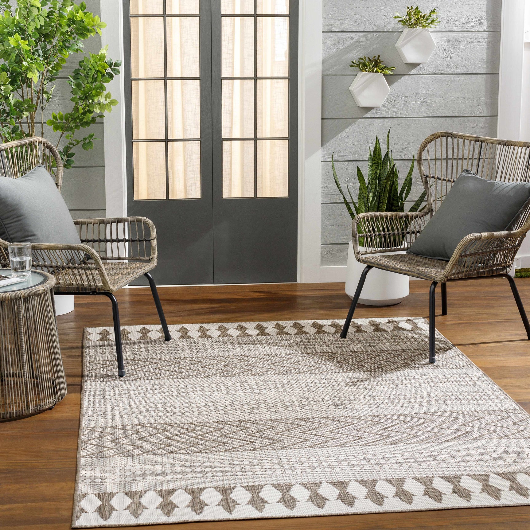 Asif Brown Outdoor Area Rug - Clearance - Ornate Home