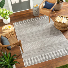 Asif Charcoal Outdoor Area Rug - Clearance - Ornate Home