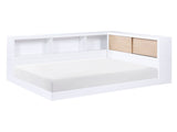 Asker White Full Bookcase Corner Bed - Ornate Home