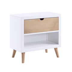 Asker White/Natural Nightstand - Ornate Home