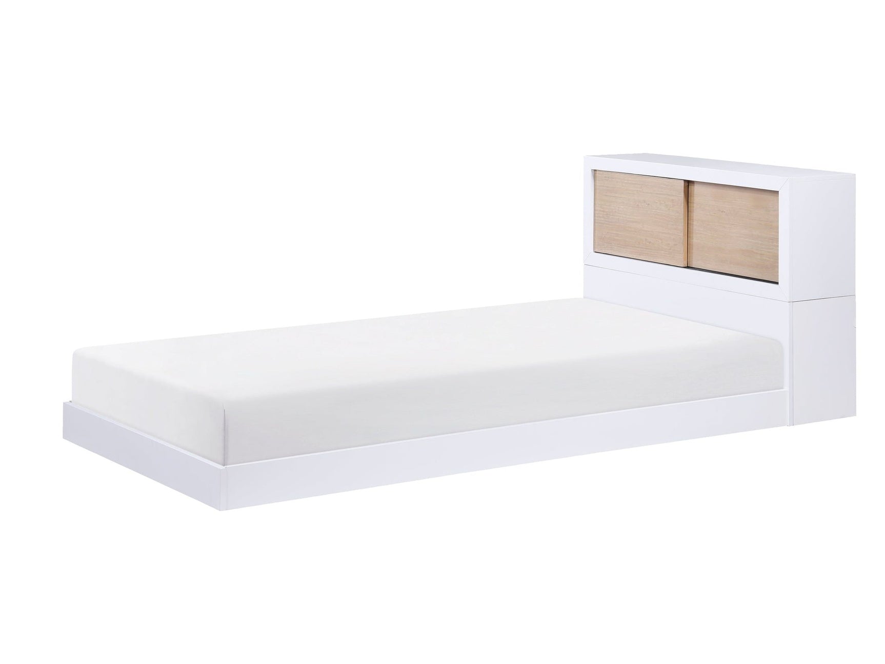 Asker White Twin Bookcase Bed - Ornate Home