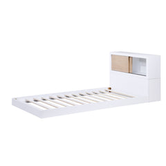 Asker White Twin Bookcase Bed - Ornate Home
