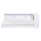 Asker White Twin Bookcase Corner Bed - Ornate Home