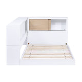 Asker White Twin Bookcase Corner Bed - Ornate Home