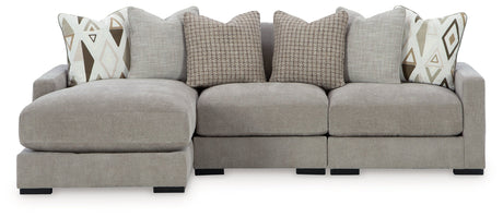 Aslan Court Pebble 3-Piece Sofa Sectional with LAF Chaise - Ornate Home