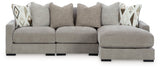 Aslan Court Pebble 3-Piece Sofa Sectional with RAF Chaise - Ornate Home