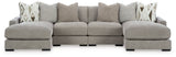 Aslan Court Pebble 4-Piece Sofa Pit Sectional (Online Special Price) - Ornate Home