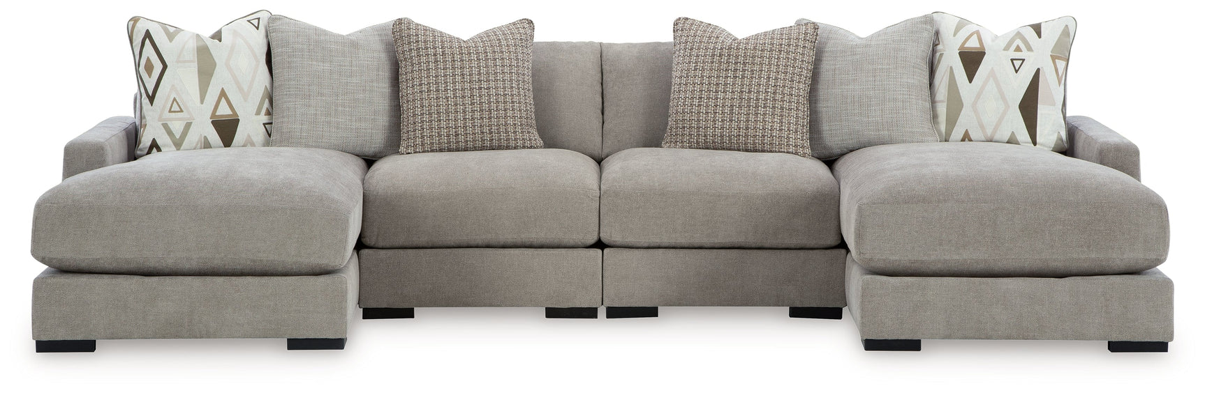 Aslan Court Pebble 4-Piece Sofa Pit Sectional (Online Special Price) - Ornate Home