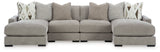 Aslan Court Pebble 4-Piece Sofa Pit Sectional - Ornate Home