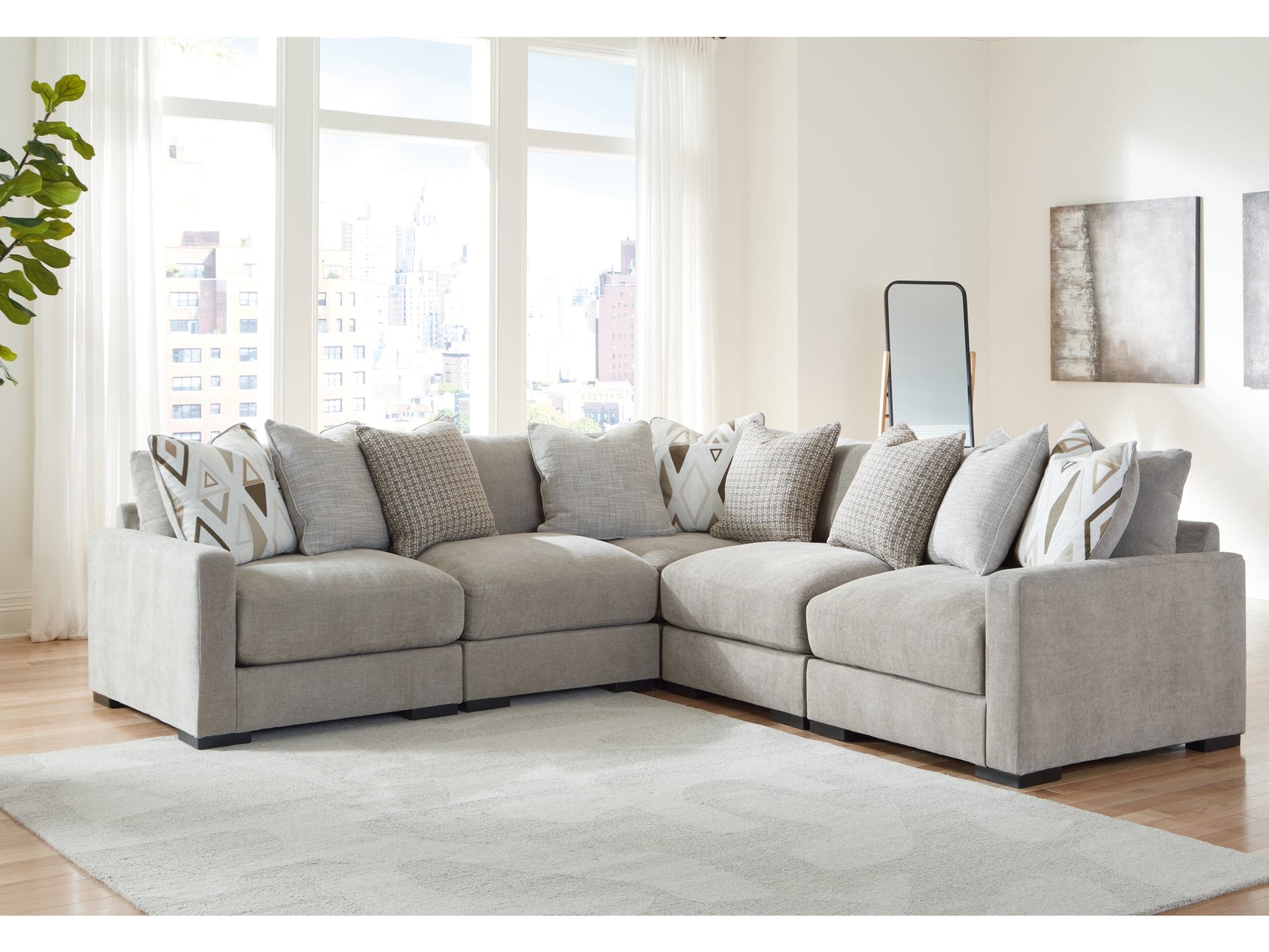 Aslan Court Pebble 5-Piece Sectional - Ornate Home