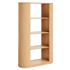 Aspect Natural 74 Inch Curved 4 Tier Bookshelf - Ornate Home