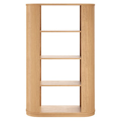 Aspect Natural 74 Inch Curved 4 Tier Bookshelf - Ornate Home
