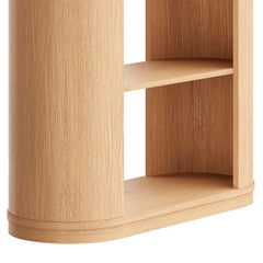 Aspect Natural 74 Inch Curved 4 Tier Bookshelf - Ornate Home