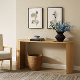 Aspect Oak Oval Wood Entryway Console Table - Ornate Home