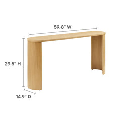 Aspect Oak Oval Wood Entryway Console Table - Ornate Home