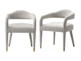 Aspen Dining Armchairs in Silver Lining (set of 2) - Ornate Home
