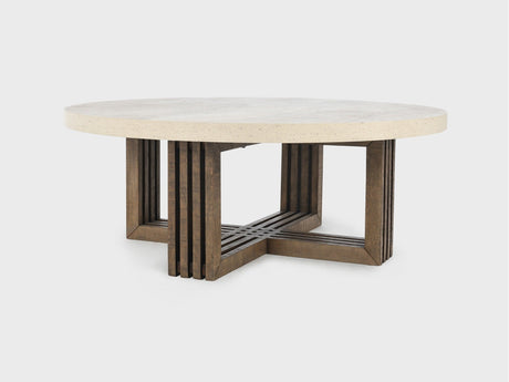 Aspen Distressed Brown/Weathered Chalk Coffee Table - Ornate Home