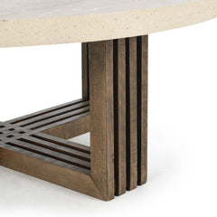 Aspen Distressed Brown/Weathered Chalk Coffee Table - Ornate Home