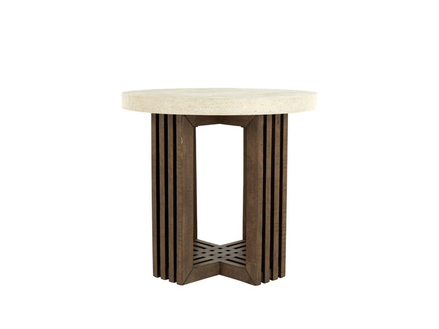 Aspen Distressed Brown/Weathered Chalk End Table - Ornate Home