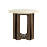 Aspen Distressed Brown/Weathered Chalk End Table - Ornate Home